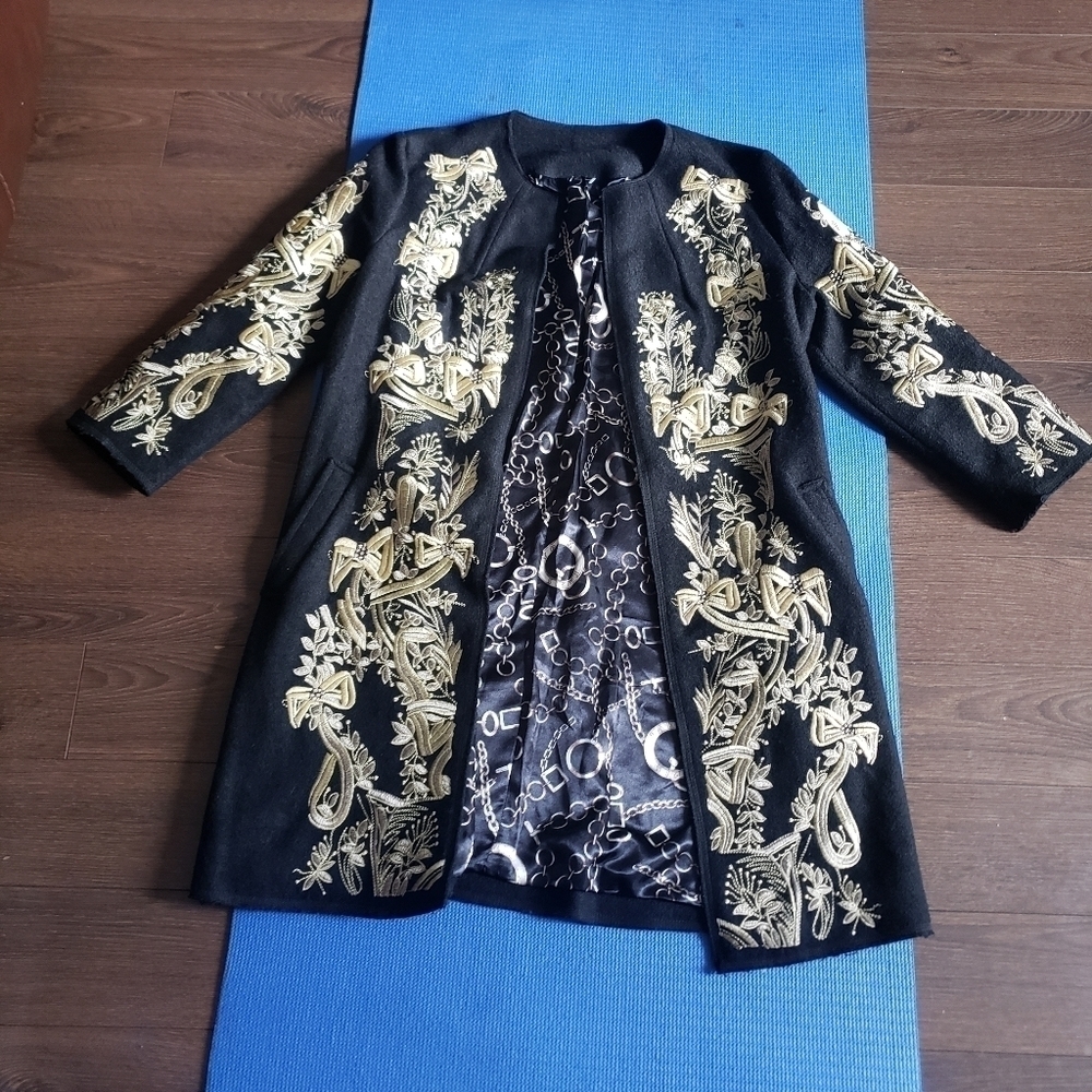 Embroidery Wool Coat - Picture 8 of 16